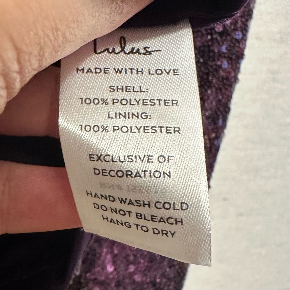 NWT Lulus Bring It Purple Sequin Bodycon Mini Dress - size small - Picture 6 of 6